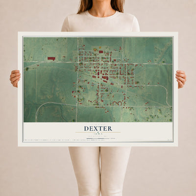 Map of Dexter, Iowa, 24 x 36 inch unframed archival matte print
