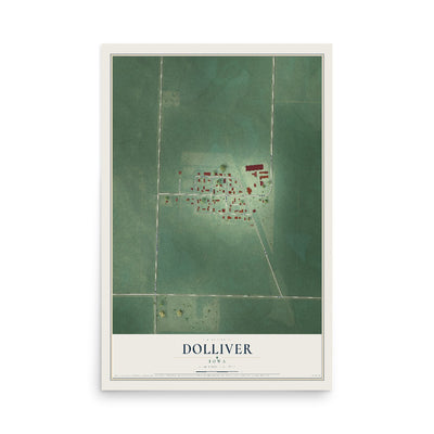 Map of Dolliver, Iowa, 12 x 18 inch unframed archival matte print
