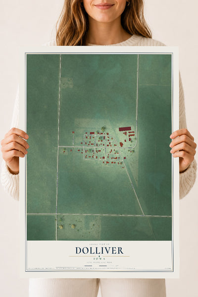 Map of Dolliver, Iowa, 18 x 24 inch unframed archival matte print