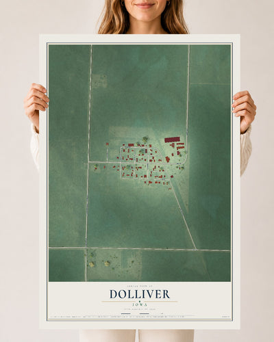 Map of Dolliver, Iowa, 24 x 36 inch unframed archival matte print