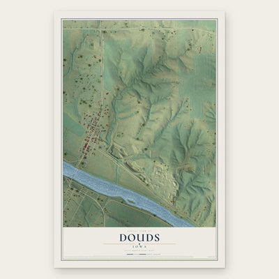 Douds, Iowa map print, the full design