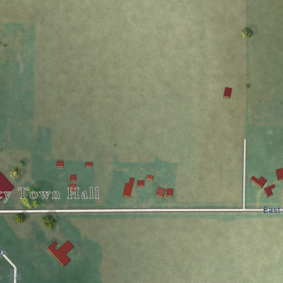Second close-up of the map of Dougherty, Iowa print showing more streets and buildings