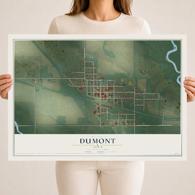 Map of Dumont, Iowa, 18 x 24 inch unframed archival matte print