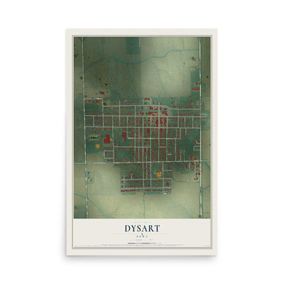 Map of Dysart, Iowa, 12 x 18 inch unframed archival matte print