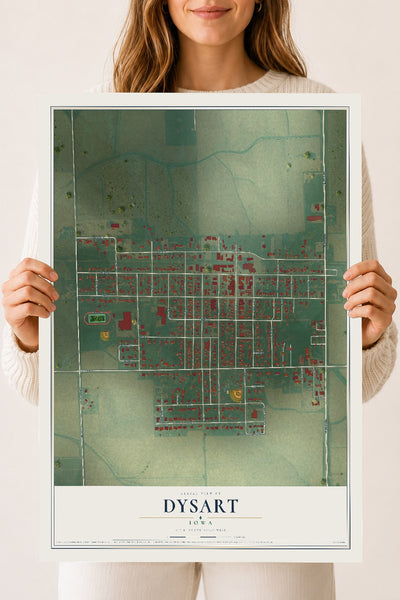 Map of Dysart, Iowa, 18 x 24 inch unframed archival matte print