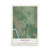 Map of Eddyville, Iowa, 12 x 18 inch unframed archival matte print