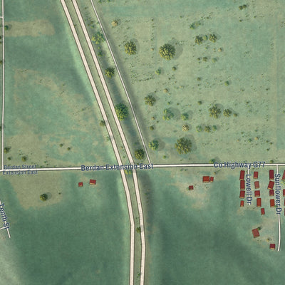 Second close-up of the map of Eddyville, Iowa print showing more streets and buildings