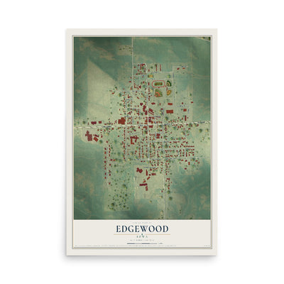 Map of Edgewood, Iowa, 12 x 18 inch unframed archival matte print