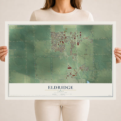 Map of Eldridge, Iowa, 18 x 24 inch unframed archival matte print