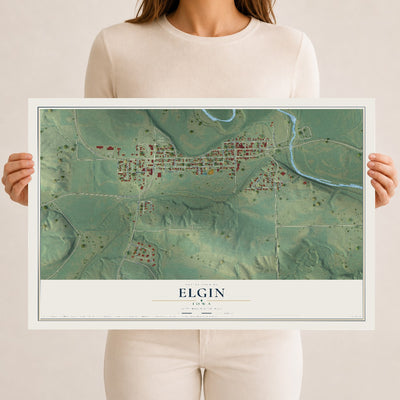 Map of Elgin, Iowa, 12 x 18 inch unframed archival matte print