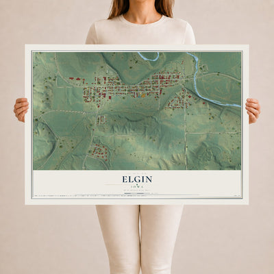 Map of Elgin, Iowa, 24 x 36 inch unframed archival matte print