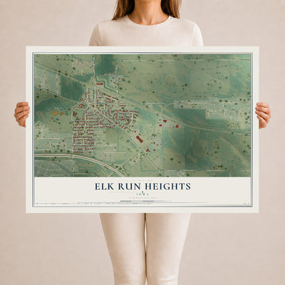 Map of Elk Run Heights, Iowa, 24 x 36 inch unframed archival matte print