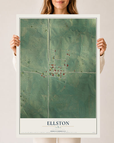 Map of Ellston, Iowa, 24 x 36 inch unframed archival matte print