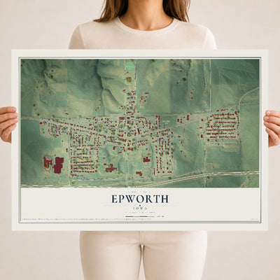Map of Epworth, Iowa, 18 x 24 inch unframed archival matte print