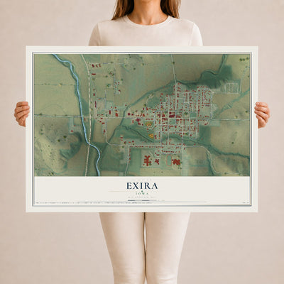 Map of Exira, Iowa, 24 x 36 inch unframed archival matte print
