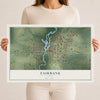 Map of Fairbank, Iowa, 12 x 18 inch unframed archival matte print