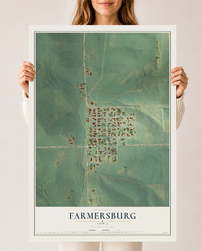 Map of Farmersburg, Iowa, 24 x 36 inch unframed archival matte print