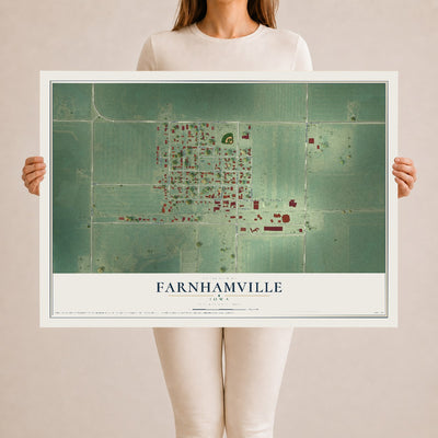 Map of Farnhamville, Iowa, 24 x 36 inch unframed archival matte print