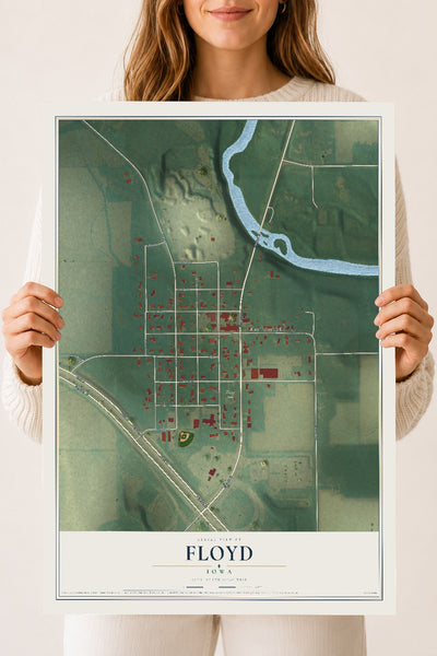 Map of Floyd, Iowa, 18 x 24 inch unframed archival matte print