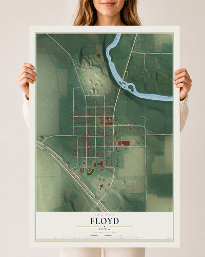 Map of Floyd, Iowa, 24 x 36 inch unframed archival matte print