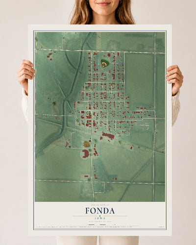 Map of Fonda, Iowa, 24 x 36 inch unframed archival matte print
