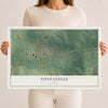 Map of Fontanelle, Iowa, 12 x 18 inch unframed archival matte print