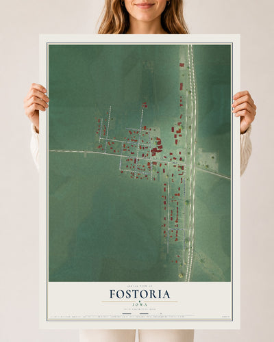Map of Fostoria, Iowa, 24 x 36 inch unframed archival matte print