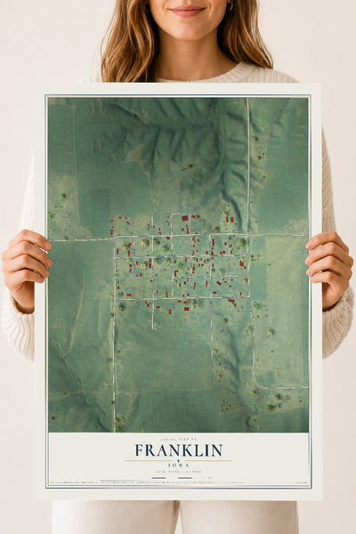 Map of Franklin, Iowa, 18 x 24 inch unframed archival matte print