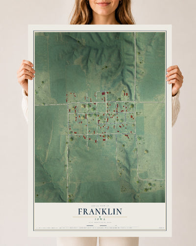 Map of Franklin, Iowa, 24 x 36 inch unframed archival matte print