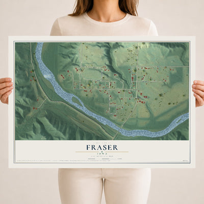 Map of Fraser, Iowa, 18 x 24 inch unframed archival matte print