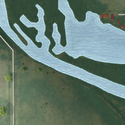 Second close-up of the map of Frederika, Iowa print showing more streets and buildings