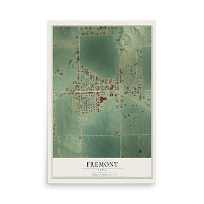Map of Fremont, Iowa, 12 x 18 inch unframed archival matte print