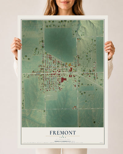 Map of Fremont, Iowa, 24 x 36 inch unframed archival matte print