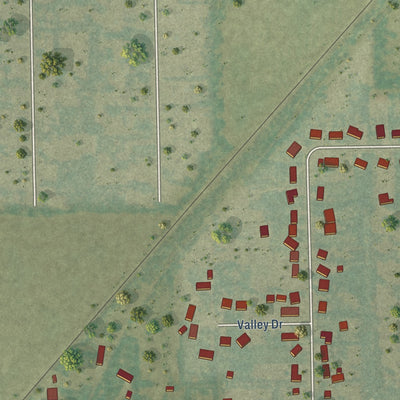 Second close-up of the map of Fruitland, Iowa print showing more streets and buildings