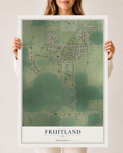 Map of Fruitland, Iowa, 24 x 36 inch unframed archival matte print