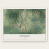 Frytown, Iowa map print, the full design