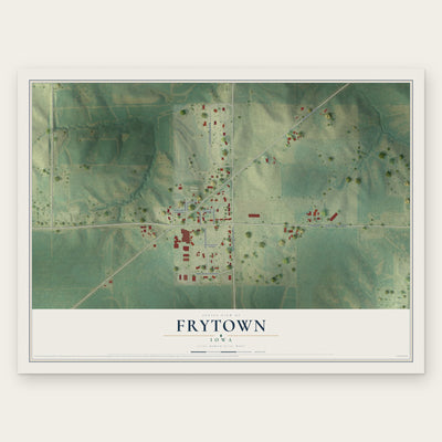 Frytown, Iowa map print, the full design