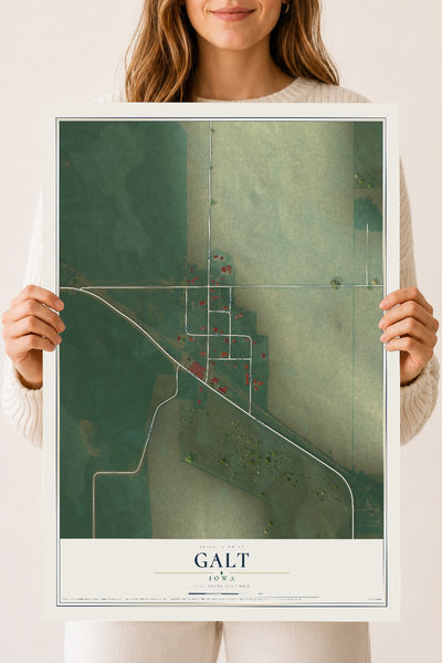 Map of Galt, Iowa, 18 x 24 inch unframed archival matte print