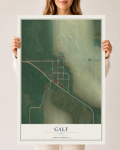 Map of Galt, Iowa, 24 x 36 inch unframed archival matte print
