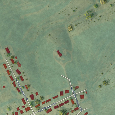 Second close-up of the map of Garnavillo, Iowa print showing more streets and buildings
