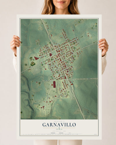 Map of Garnavillo, Iowa, 24 x 36 inch unframed archival matte print