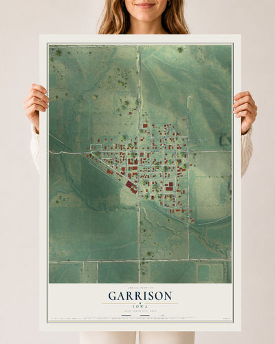 Map of Garrison, Iowa, 24 x 36 inch unframed archival matte print