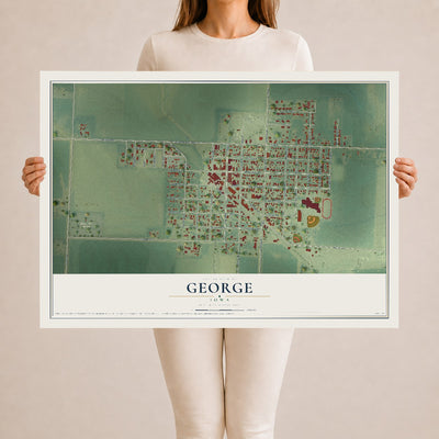 Map of George, Iowa, 24 x 36 inch unframed archival matte print