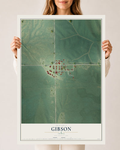 Map of Gibson, Iowa, 24 x 36 inch unframed archival matte print