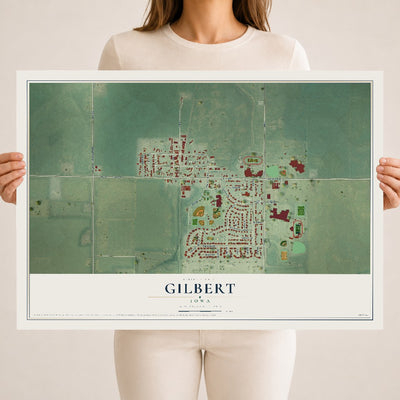 Map of Gilbert, Iowa, 18 x 24 inch unframed archival matte print