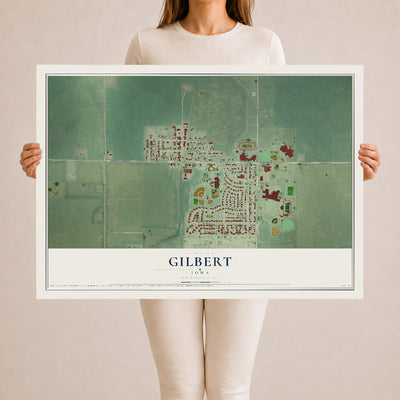 Map of Gilbert, Iowa, 24 x 36 inch unframed archival matte print