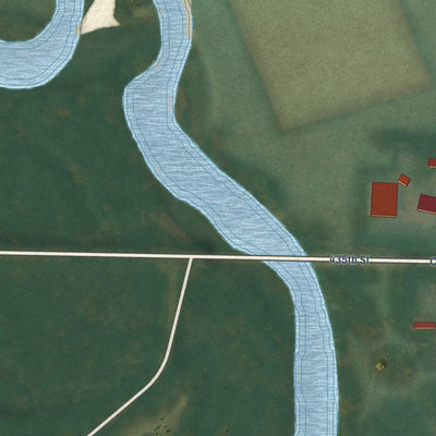 Second close-up of the map of Gillett Grove, Iowa print showing more streets and buildings