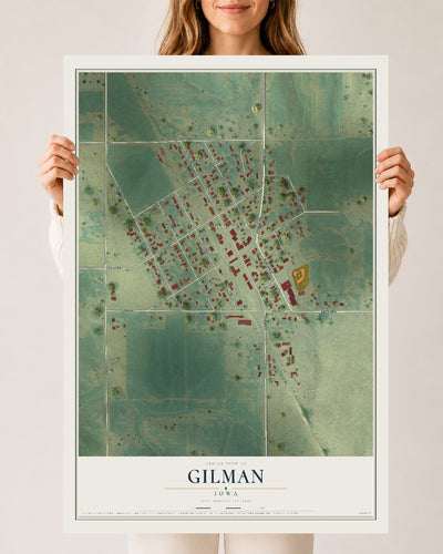 Map of Gilman, Iowa, 24 x 36 inch unframed archival matte print