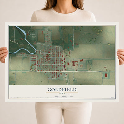 Map of Goldfield, Iowa, 18 x 24 inch unframed archival matte print