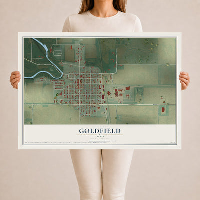 Map of Goldfield, Iowa, 24 x 36 inch unframed archival matte print